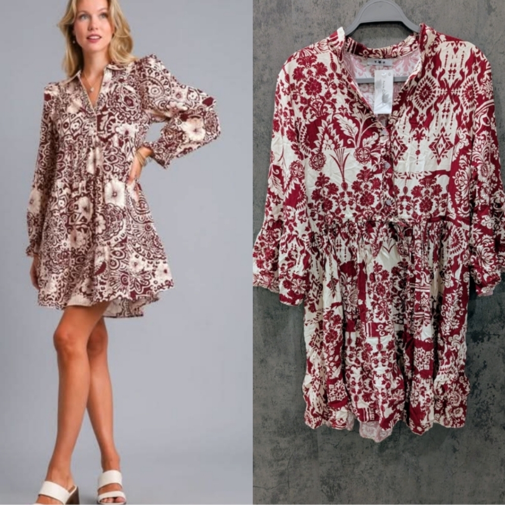Nwt! Donna Tie Front Baby Doll Dress Italy